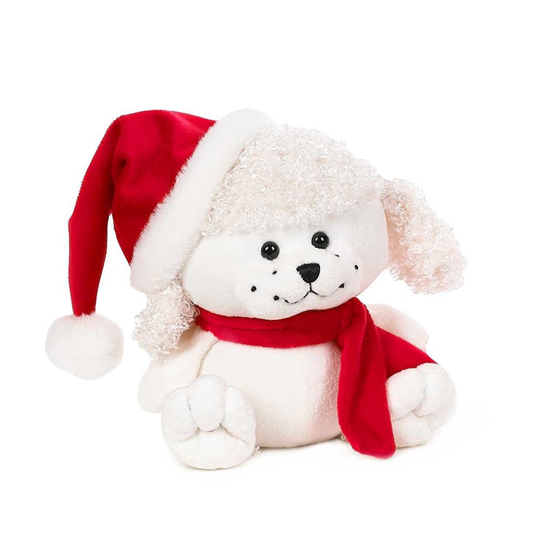 2024 Hot Sale Christmas White Stuffed Teddy Bear With Hat and Scarf  plush Polar Bear as Children Gifts