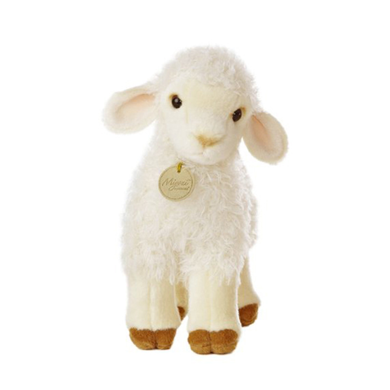 2024 Factory Custom Peluche Little White Standing Adorable Cuddly Sheep Goat Stuffed Plush Baby Toys