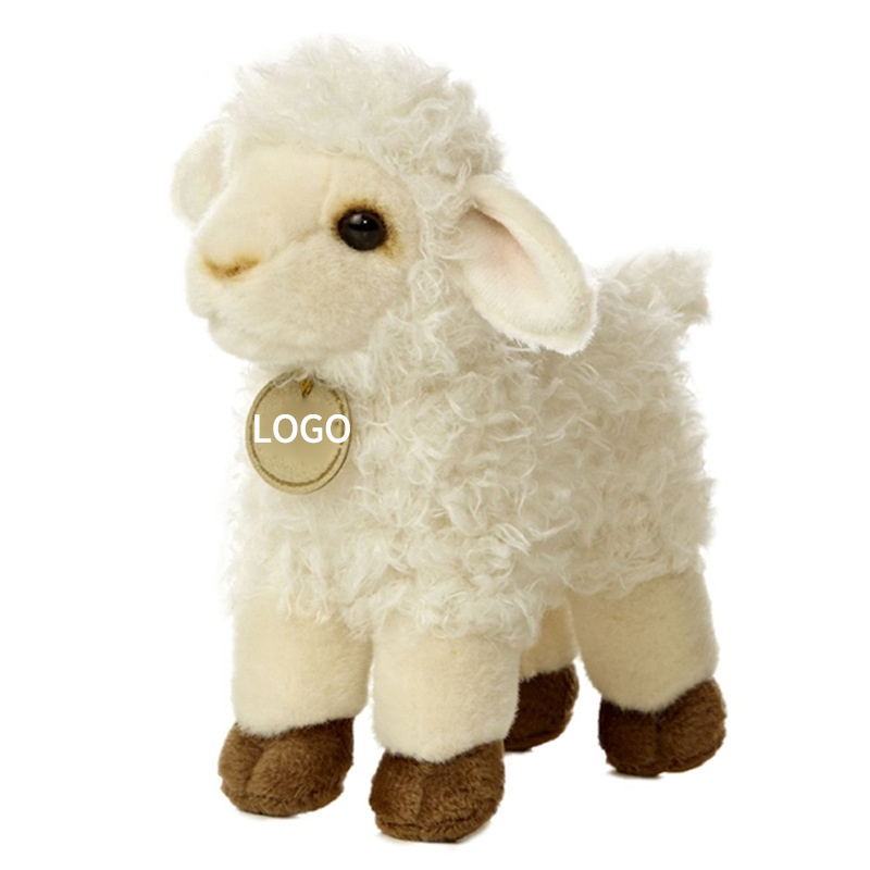 2024 Factory Custom Peluche Little White Standing Adorable Cuddly Sheep Goat Stuffed Plush Baby Toys