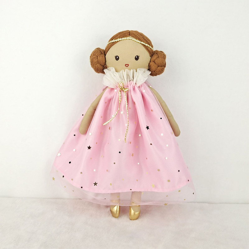 New Arrival Factory Design in Stock Ready t o Delivery Doll  Ballerina Dress  Black Rag Doll Stuffed Doll for Children Gifts