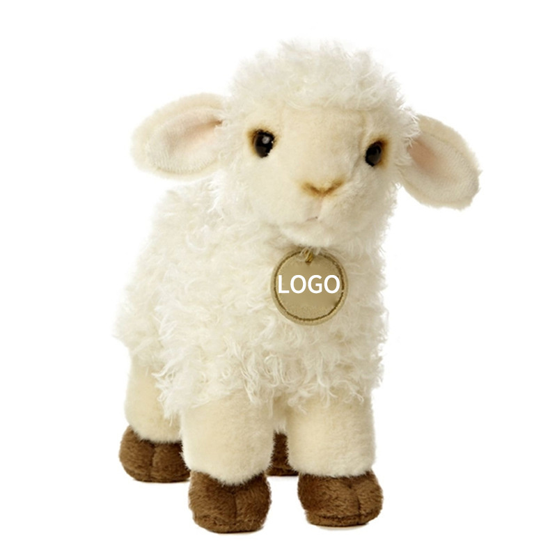 2024 Factory Custom Peluche Little White Standing Adorable Cuddly Sheep Goat Stuffed Plush Baby Toys