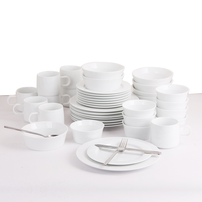 high temperature white Ceramic dinner dinnerware sets plates baking pan soup bowl Sushi flat plate pot with mugs coffee cup suit