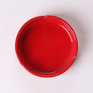 custom ceramic ashtray printed logo porcelain red round ashtray stand for hotel restaurant and home