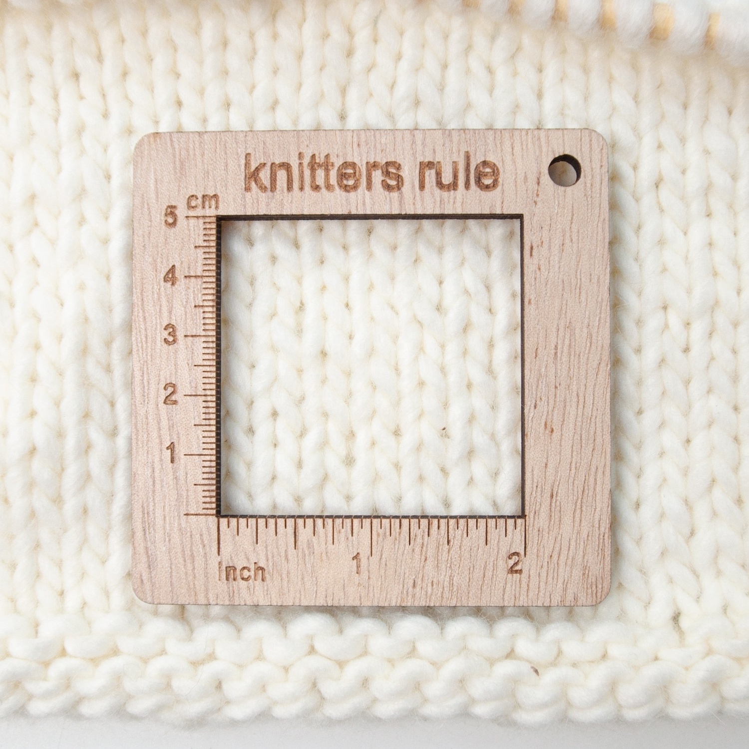 Wood Knitting Needle Ruler Stitch Counter in US and Metric with Threader Cutter Tool