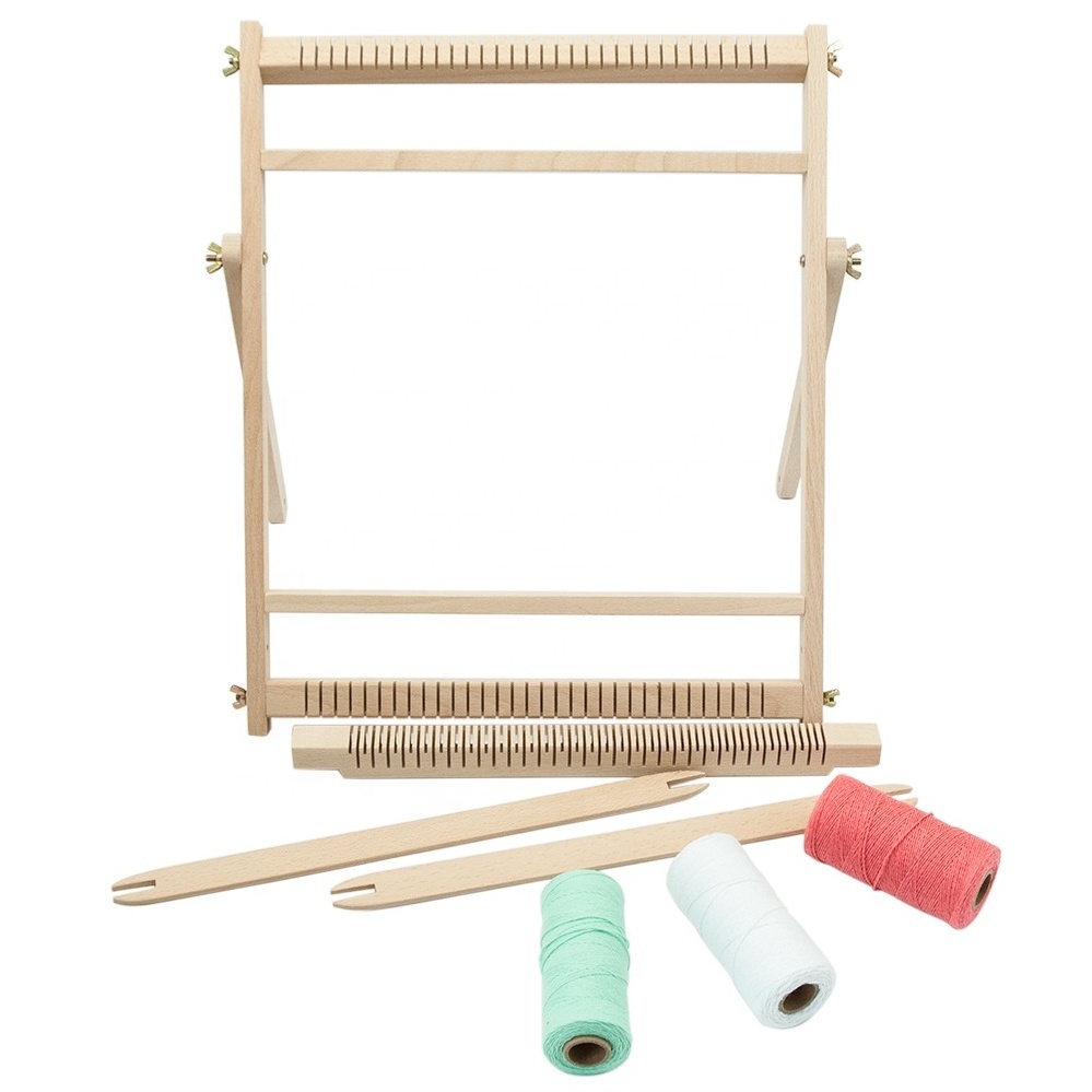 Handmade Craft Weaving Loom Kit Wooden Crochet Knitting Tool 43*35 cm with Leg