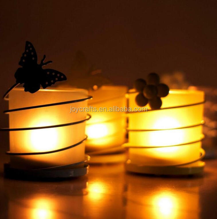 Wedding Decoration Butterfly Flower Design Glass Cup Metal Candle Holder