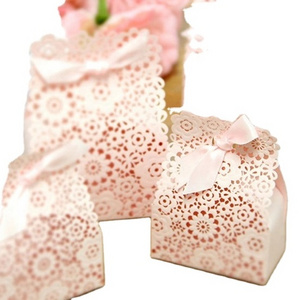 Pink Laser Floral Flower Wedding Favor box