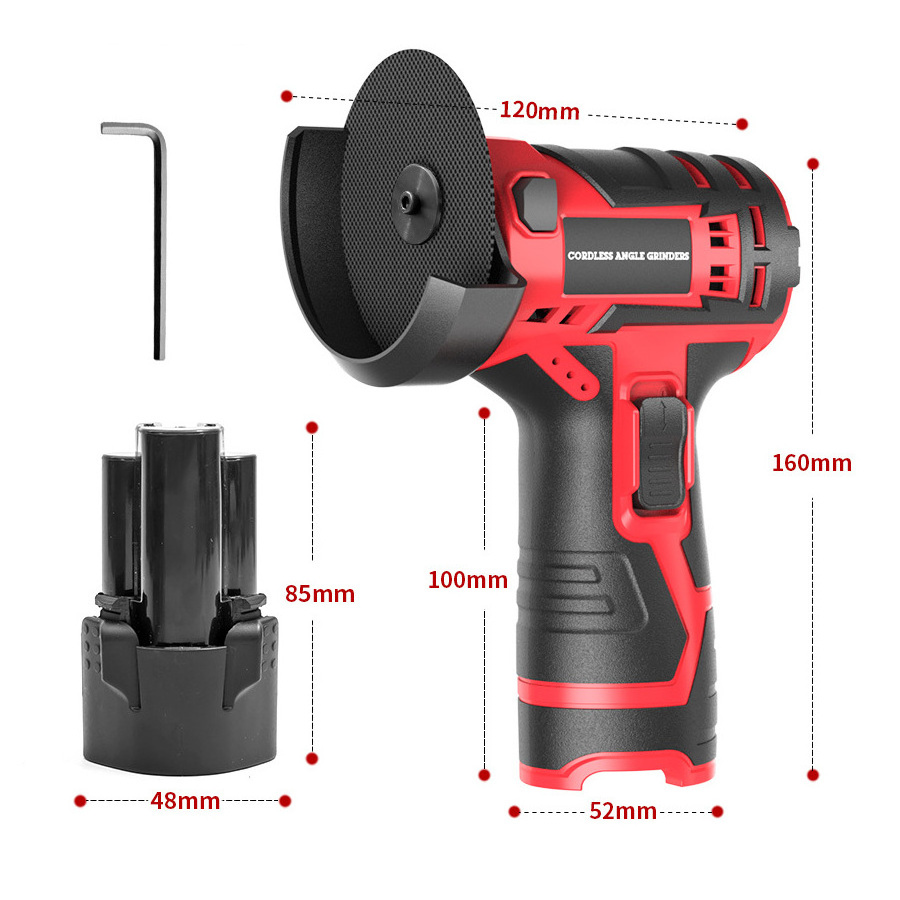 Home DIY 12V 500W 3 Inch Portable Multi-Function Electric Cordless Mini Angle Grinder