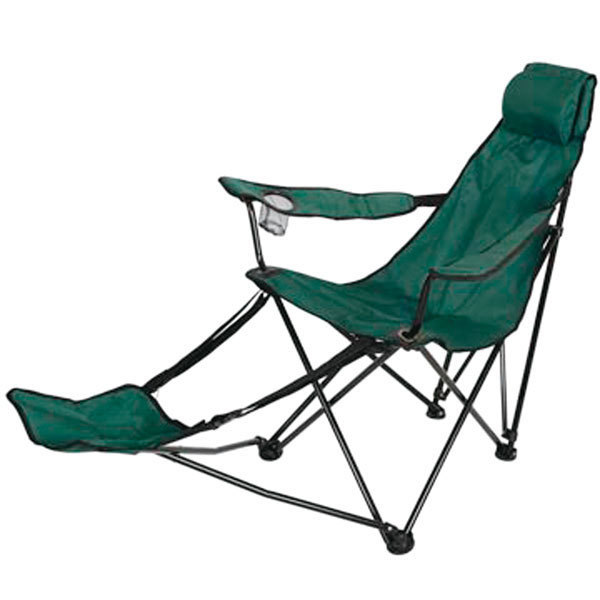 Foldable camping chair with foot rest