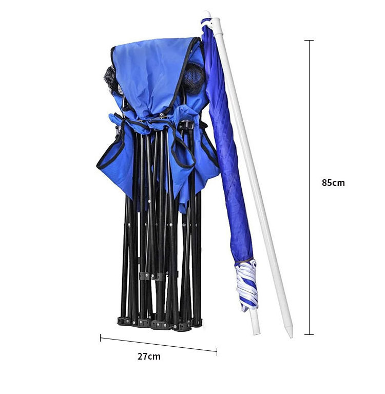 Outdoor Picnic 2 person Folding chairs middle cooler Table Portable Camping Chair Carry bag Garden Double Chair with Umbrella