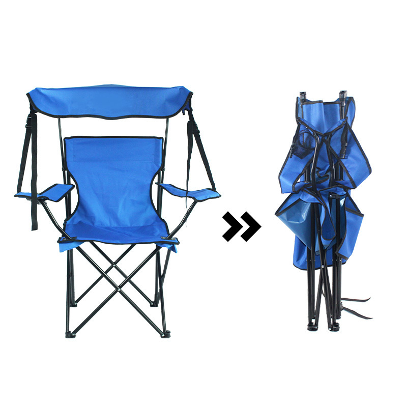 Ultralight Portable Chair with Sun Umbrella Folding Outdoor Beach Chair with Awning Foldable Camping Chair with Sunshade Canopy