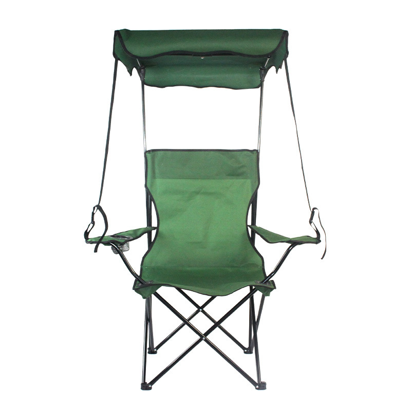 Ultralight Portable Chair with Sun Umbrella Folding Outdoor Beach Chair with Awning Foldable Camping Chair with Sunshade Canopy