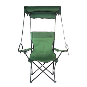 Ultralight Portable Chair with Sun Umbrella Folding Outdoor Beach Chair with Awning Foldable Camping Chair with Sunshade Canopy