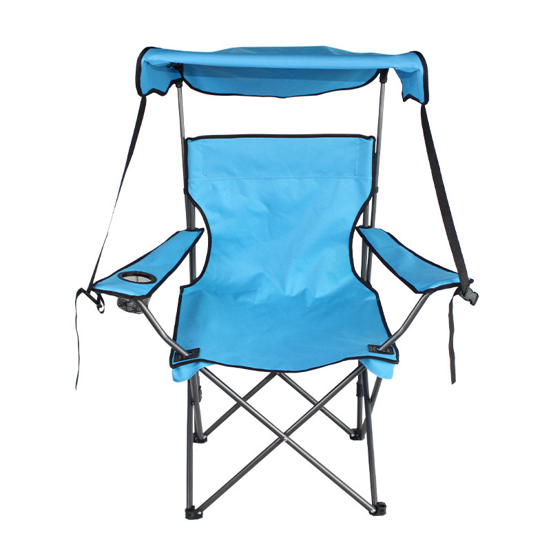 Ultralight Portable Chair with Sun Umbrella Folding Outdoor Beach Chair with Awning Foldable Camping Chair with Sunshade Canopy