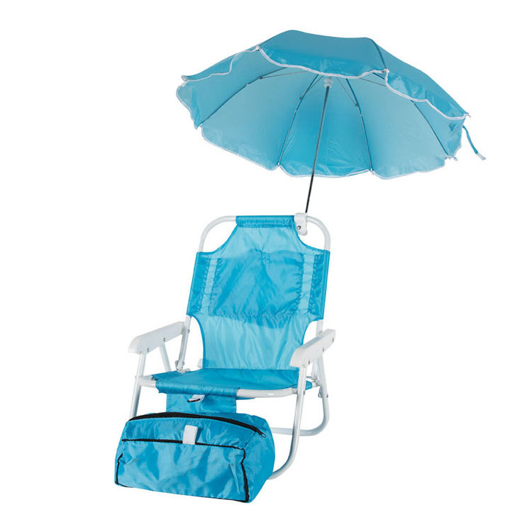 summer youth relax folding beach chair with umbrella