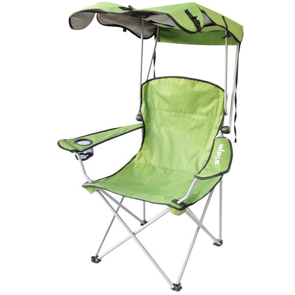 Foldable camping chair with foot rest