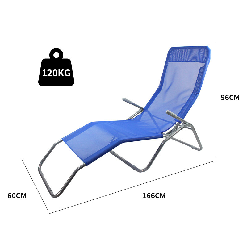 Outdoor Fold Up Garden Chair Waterproof Breathable Fabric Sun Lounger Office Relax Chair Folding Steel Frame Beach Rocking Chair