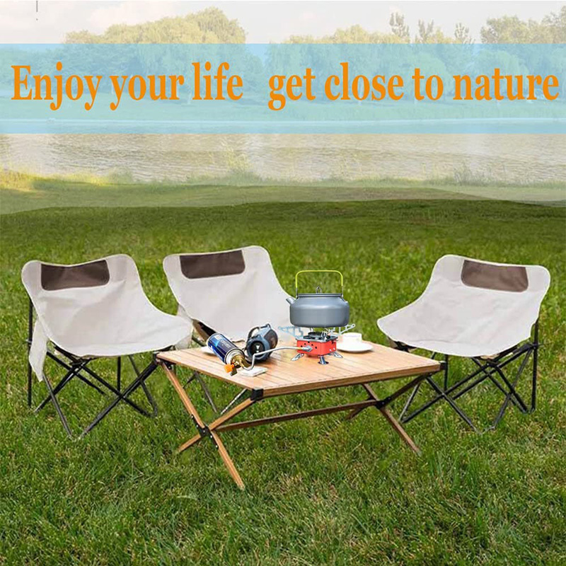 Ultralight Portable Outdoor Folding Moon Comfortable Chair Bottle Sized Compact Camping Fishing Chair Steel Foldable Moon Chair