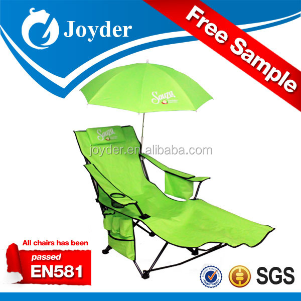 Heated lightweight outdoor sun lounger beach folding portable reclining chair with footrest and umbrella