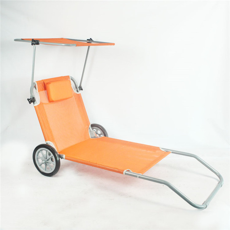 portable foldable wheels lightweight aluminium lounge folding sun kids canopy lazy beach chair