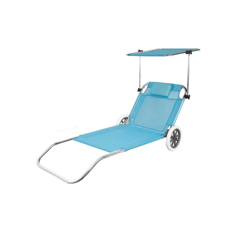 Foldable Dimension Specification Recliner Trolley Buy Bulk Low Tube Folding Sea Outdoor Beach Chair with Wheel