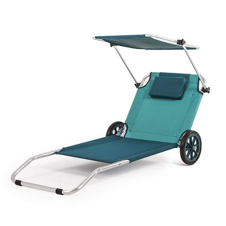 Foldable Dimension Specification Recliner Trolley Buy Bulk Low Tube Folding Sea Outdoor Beach Chair with Wheel