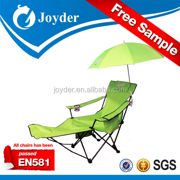 Heated lightweight outdoor sun lounger beach folding portable reclining chair with footrest and umbrella