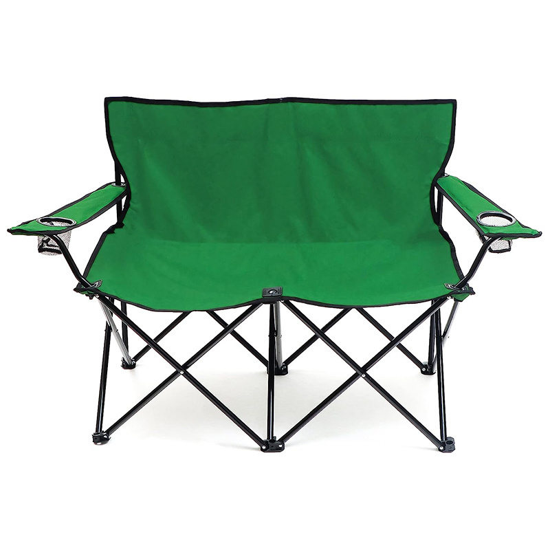 Foldable Lightweight Beach Seat Chairs Lawn Portable Fold up2Person Garden Seats Wholesale Outdoor Camping Double Folding Chair