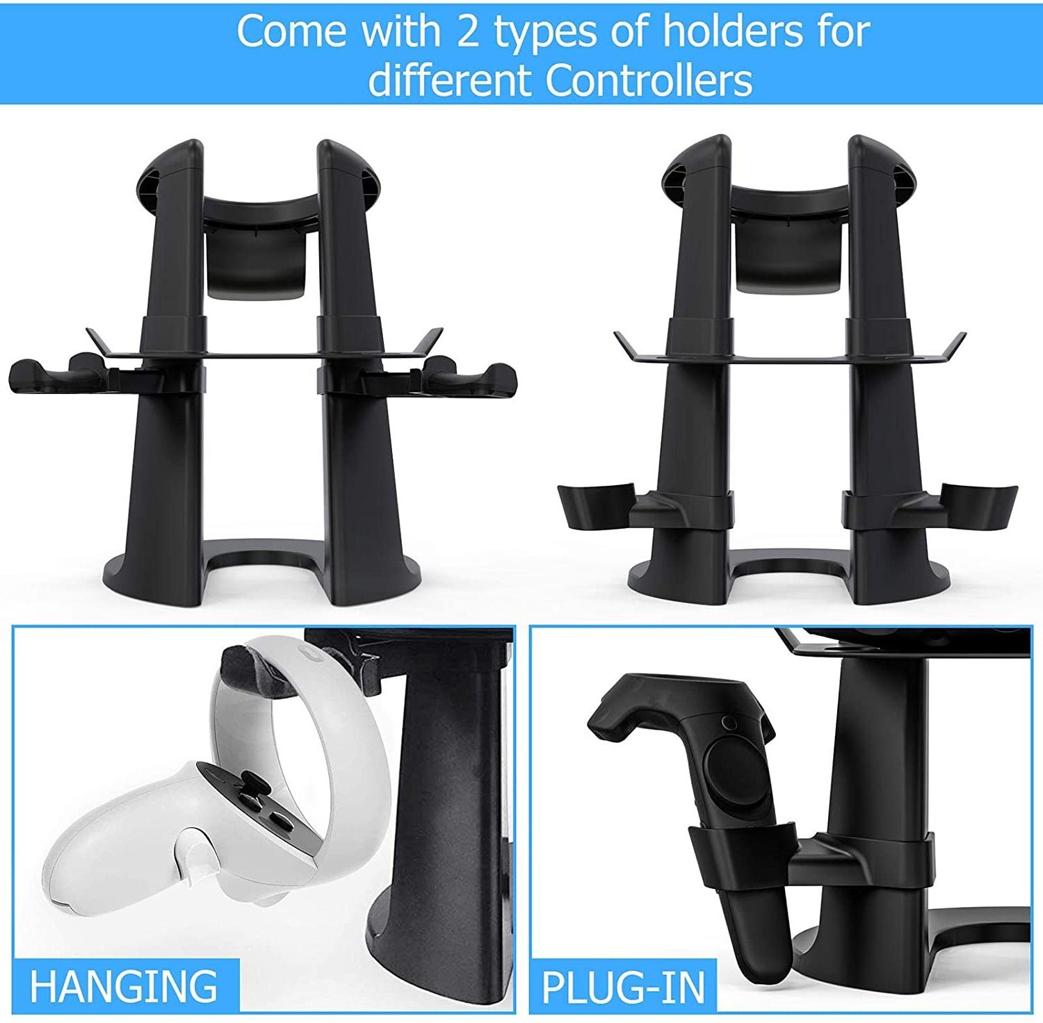 VR Stand Headset Display Holder and Controller Holder Mount Station for Oculus Quest/Quest 2/Rift/Rift S