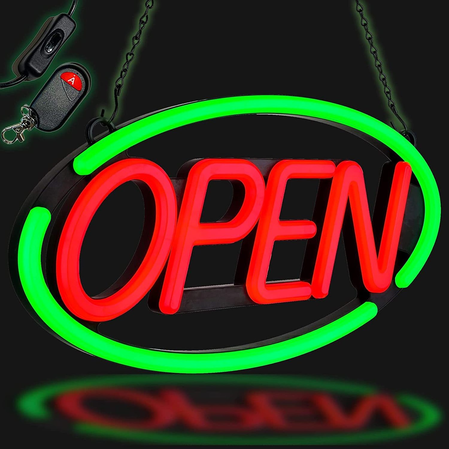 NEON Sign neon light box OPEN light plate oval light box