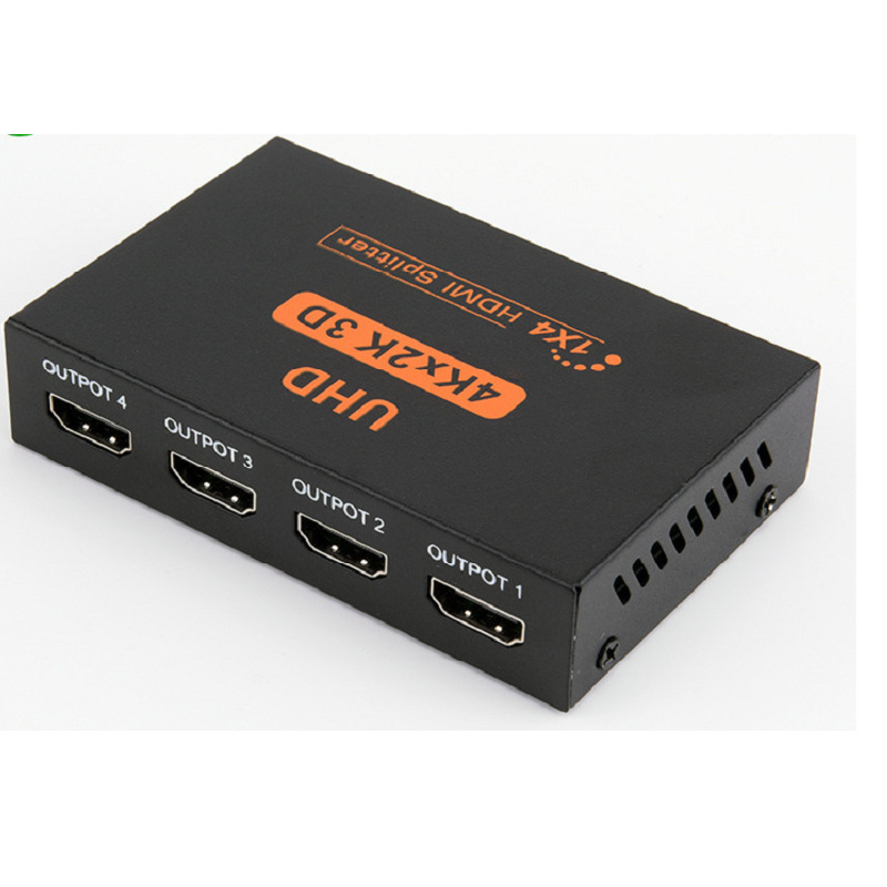 Full HD 4Kx2K 2HDMI 1 in 4 out for HDMI Splitter 1x4 Splitter with AC Adaptor Duplicate/Mirror Screen Support 2160P 3D Audio