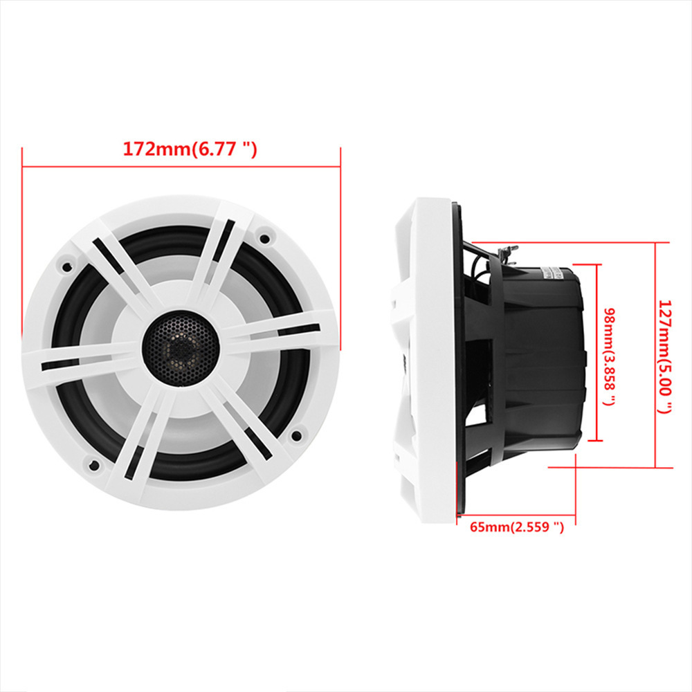 6.5-inch waterproof and moisture-proof Marine speaker sound system with led for Outdoor car yacht ship motor boat accessories,