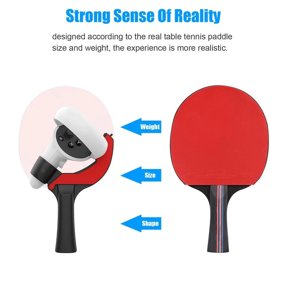 Grip Handle for Oculus Quest 2 Table Tennis Paddle Controllers Playing Eleven Table Tennis VR Game