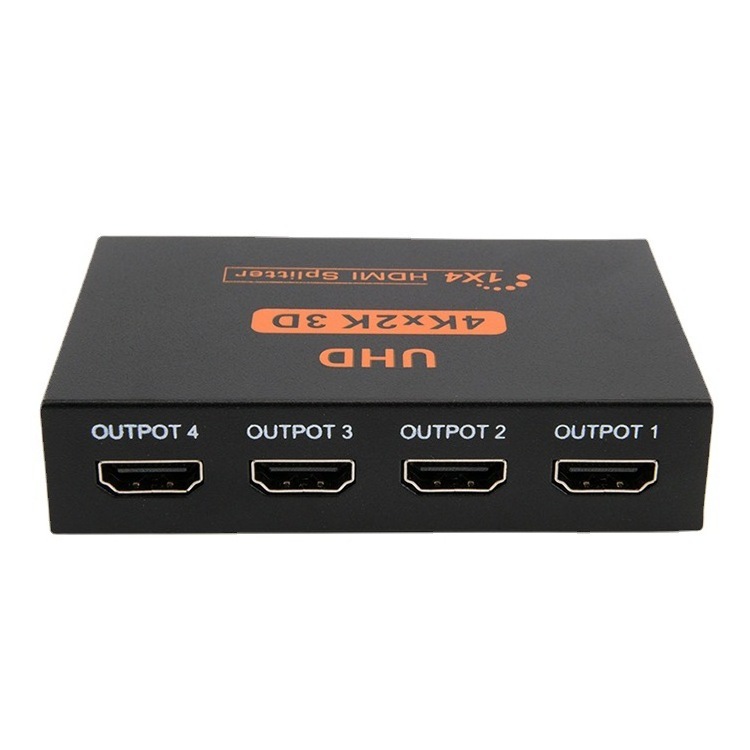 Full HD 4Kx2K 2HDMI 1 in 4 out for HDMI Splitter 1x4 Splitter with AC Adaptor Duplicate/Mirror Screen Support 2160P 3D Audio