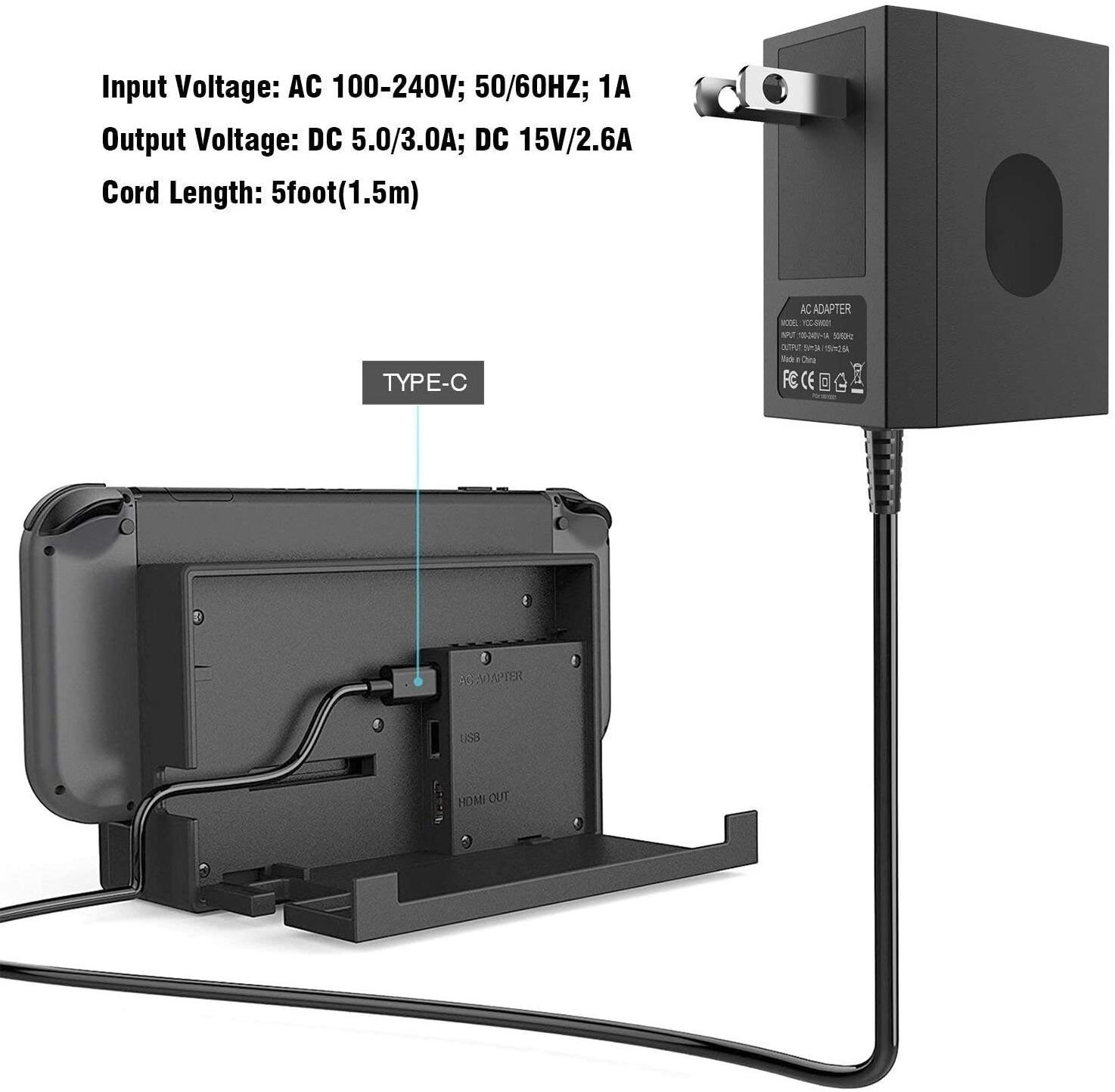 AC Adapter Switch Charger for Nintendo Switch Lite