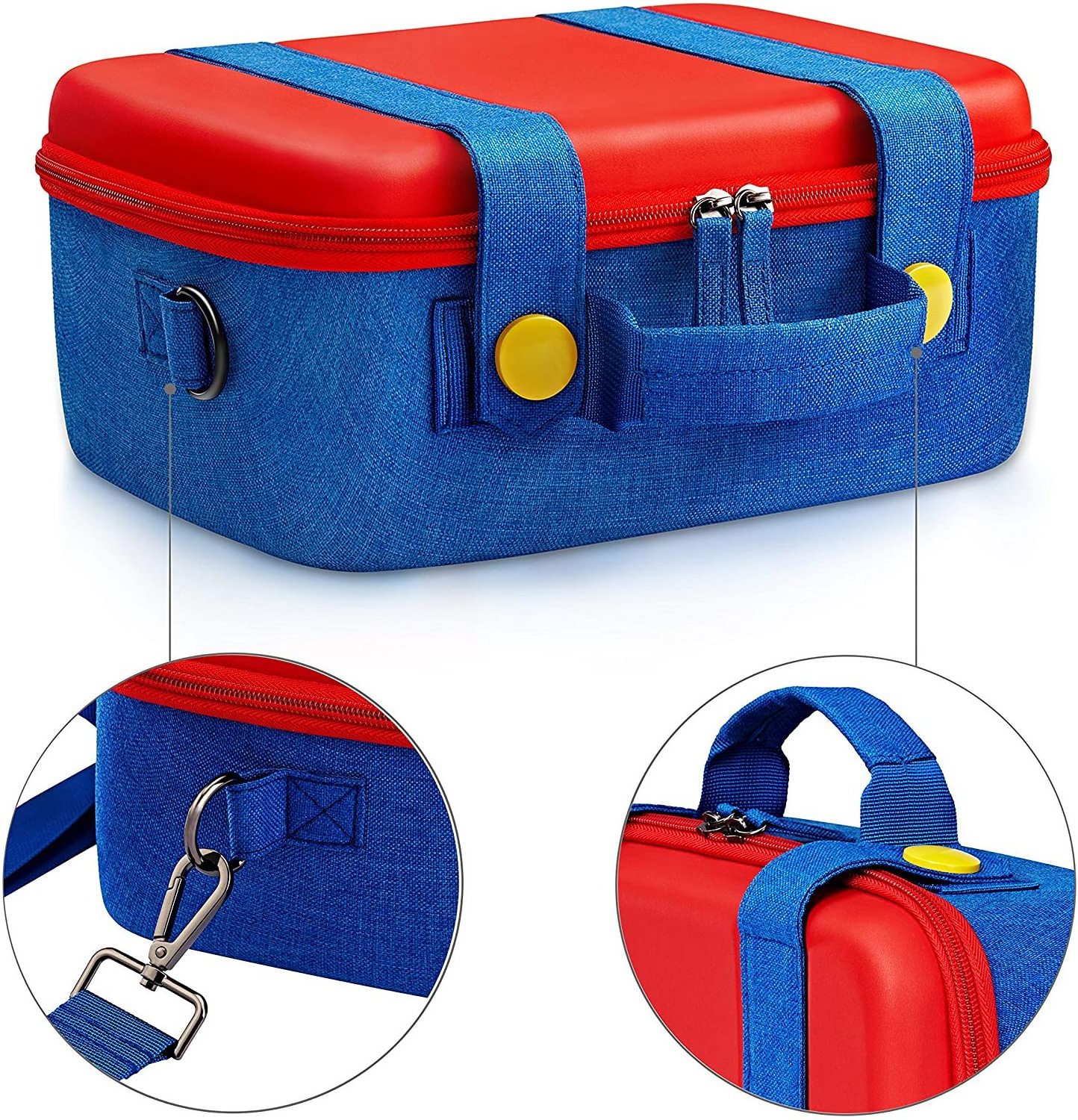 Travel Carrying Case for Nintendo Switch Protective Hard Shell Carry Game Bag for Mario Fans Console & Accessories