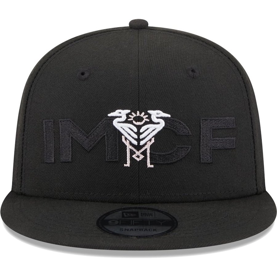 Youth Inter Miami CF Black Rush Pink Mess Snapback Hat Official Miami CF Caps