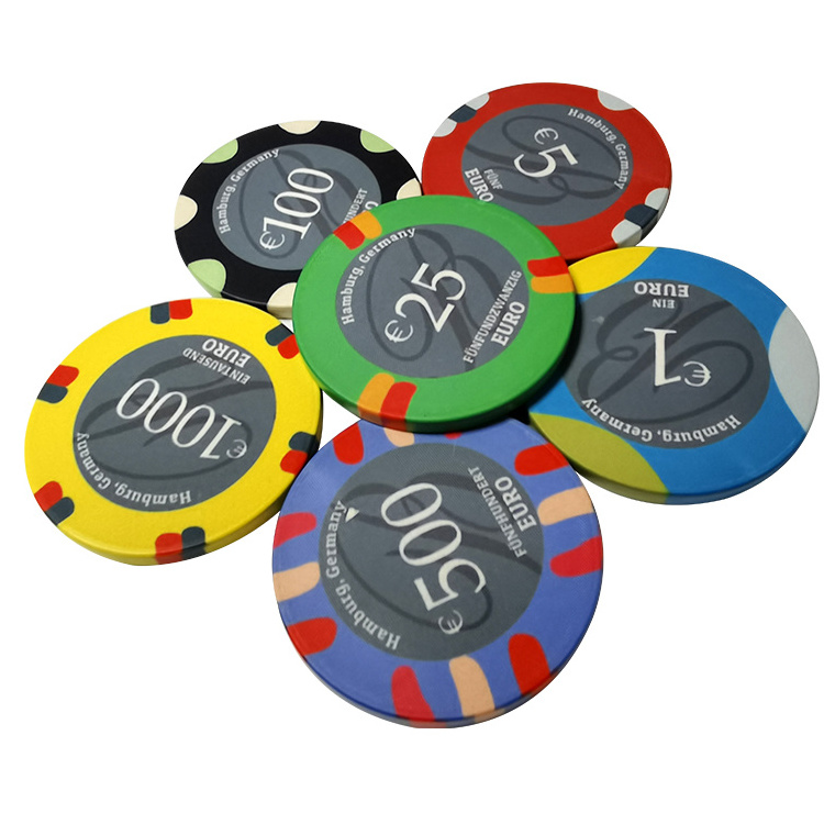 Wholesale Colorful Ceramic Poker Chips  With Custom Denominations