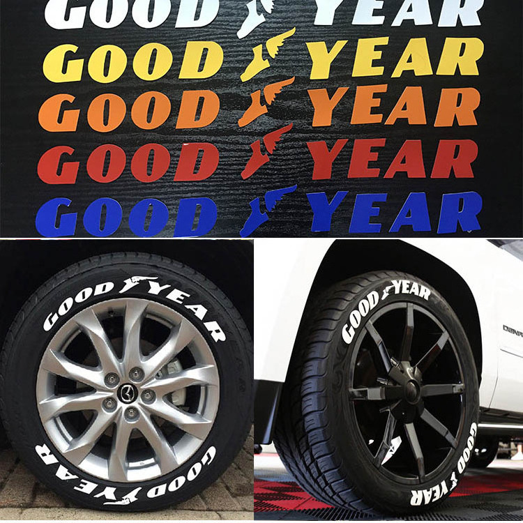 Waterproof Sports Car Tire English Letter Wheel Decoration 3d Car Tyre Stickers