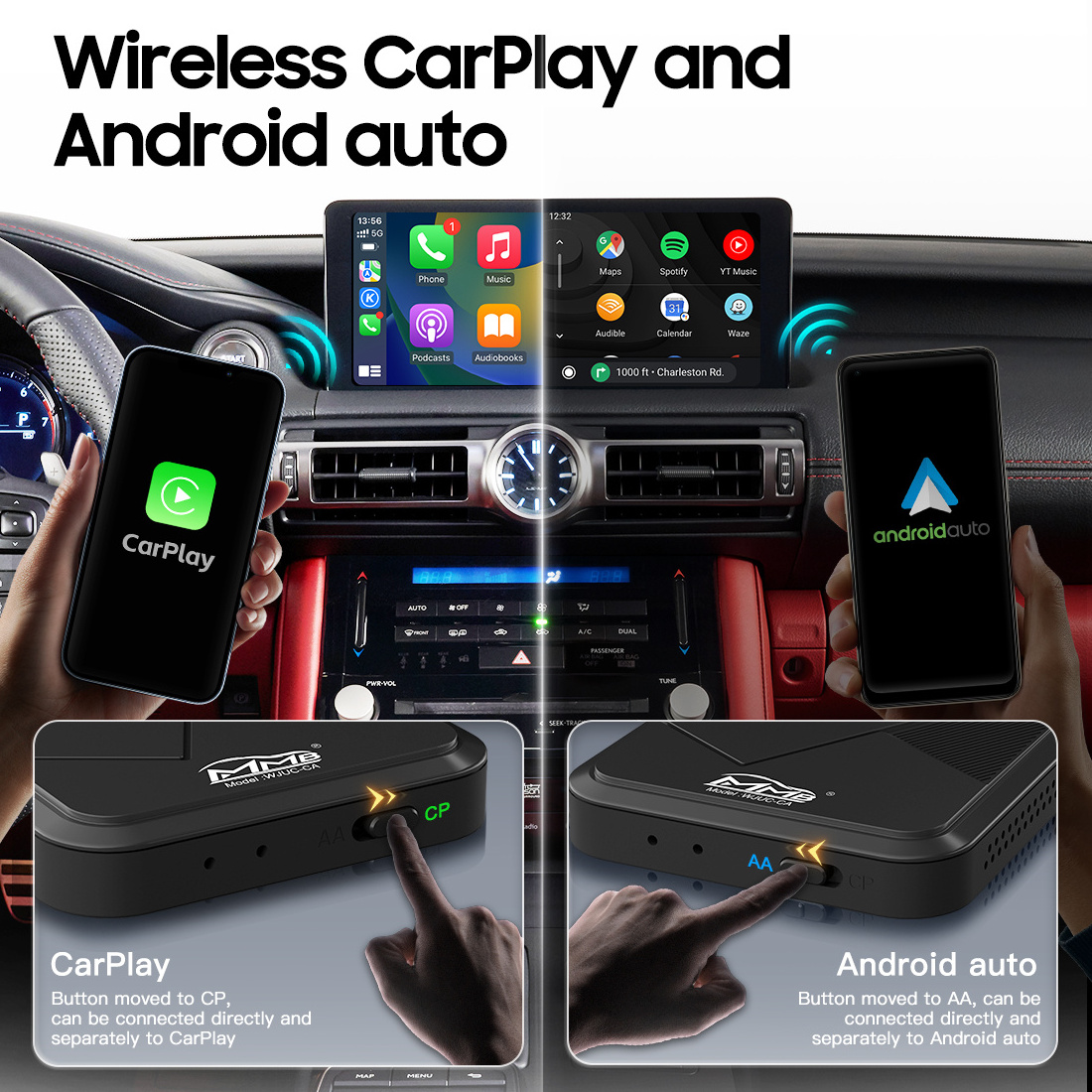 MMB Wireless CarPlay Adapter plug and play Portable wireless carplay dongle MMB CarPlay Android Box Wireless android auto