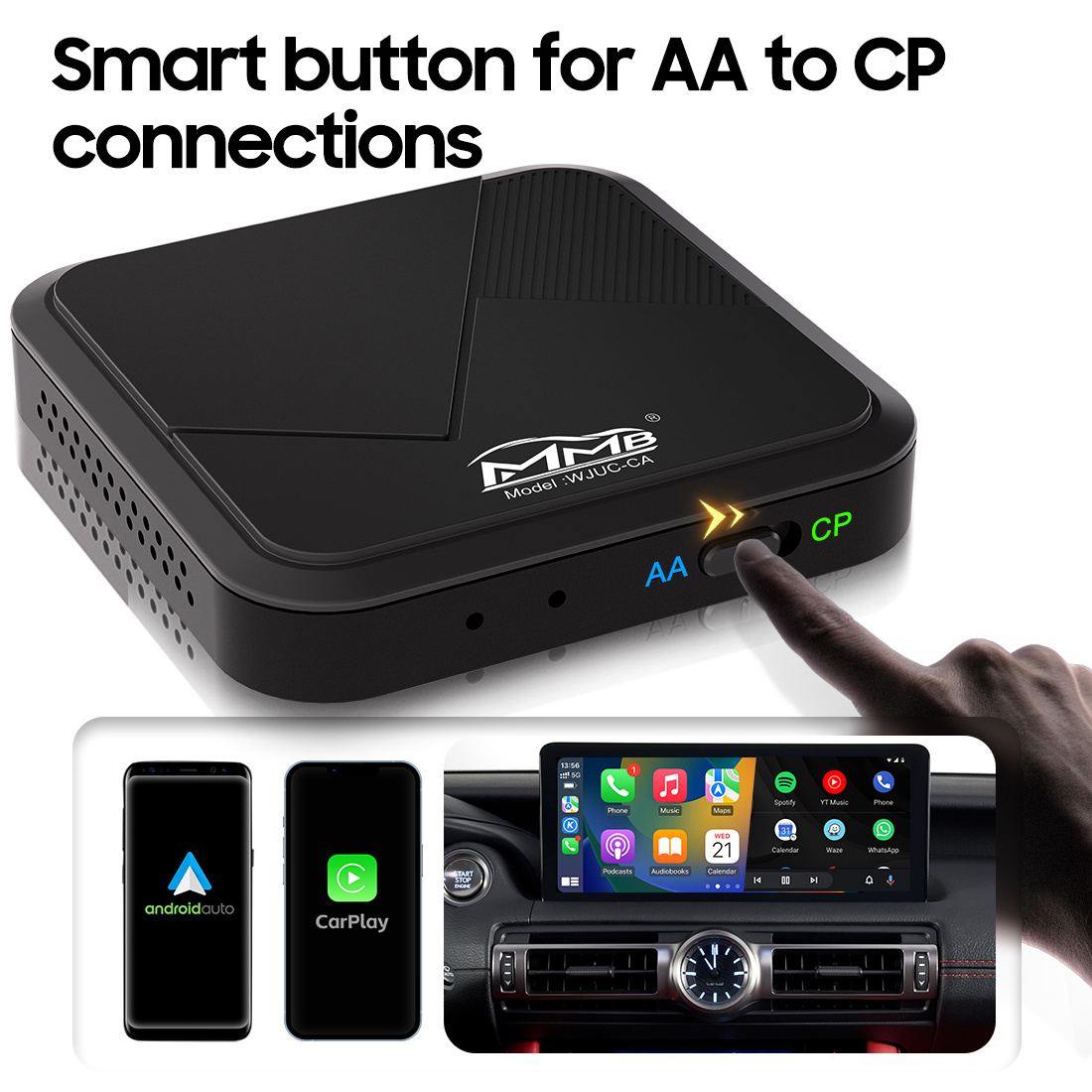 MMB Wireless CarPlay Adapter plug and play Portable wireless carplay dongle MMB CarPlay Android Box Wireless android auto