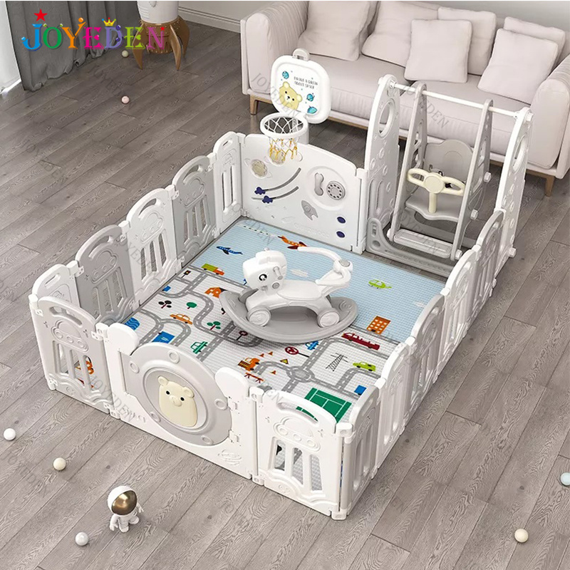 Hot sale kids slide games play area Indoor Portable Safety Foldable Plastic playpen for baby fence