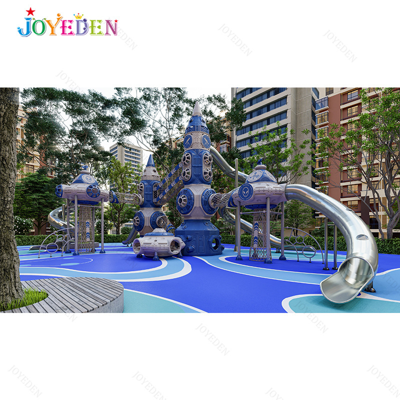 Combination large outdoor stainless steel slide customized commercial plastic outdoor kids playground equipment