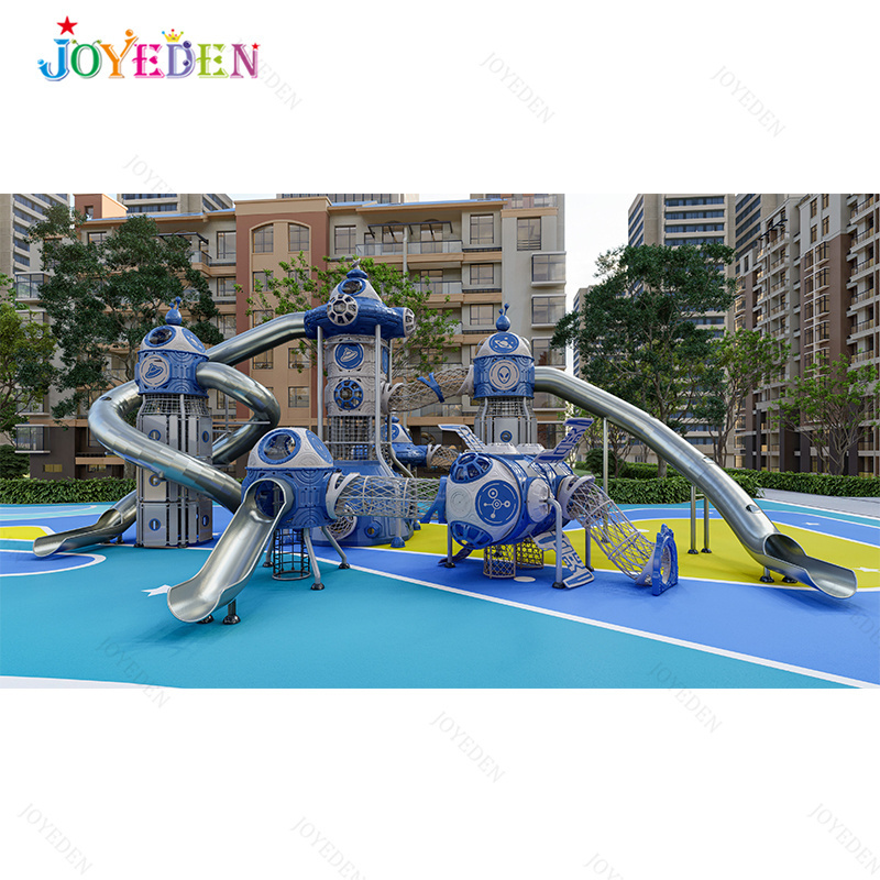 Combination large outdoor stainless steel slide customized commercial plastic outdoor kids playground equipment