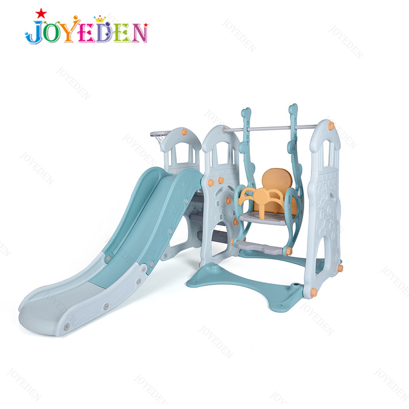 Manufacturer Popular Cheap Playground Baby Slide and Swing Set Plastic Indoor Door for Home Use 4 in 1 Juegos Para Ninos JOYEDEN