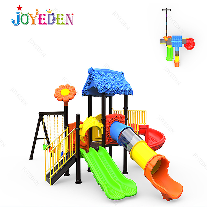 Guangzhou Joyeden Custom Popular Commercial Children Metal Outdoor Playground Toys Plastic Slides Swing Set