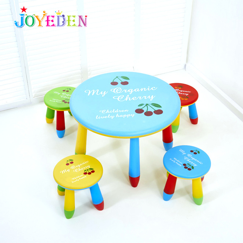 Low price newest round shape kids reading table and chair plastic kindergarten school furniture daycare Used