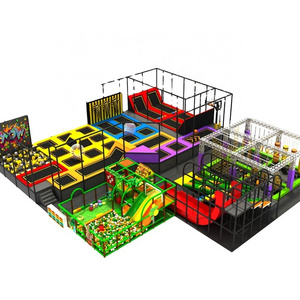 Customized Colorful Commercial Amusement Park Indoor Playground trampoline jumping park equipment for children and adults