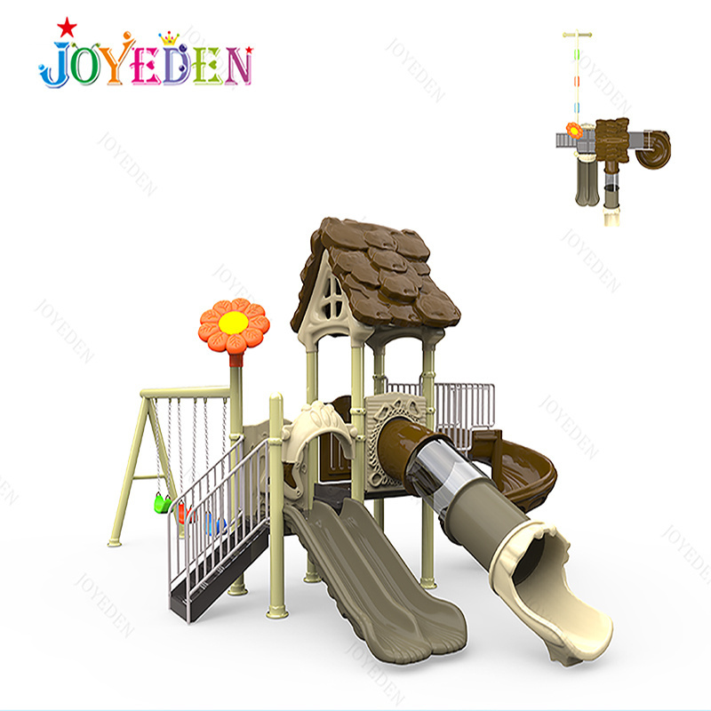 Guangzhou Joyeden Custom Popular Commercial Children Metal Outdoor Playground Toys Plastic Slides Swing Set