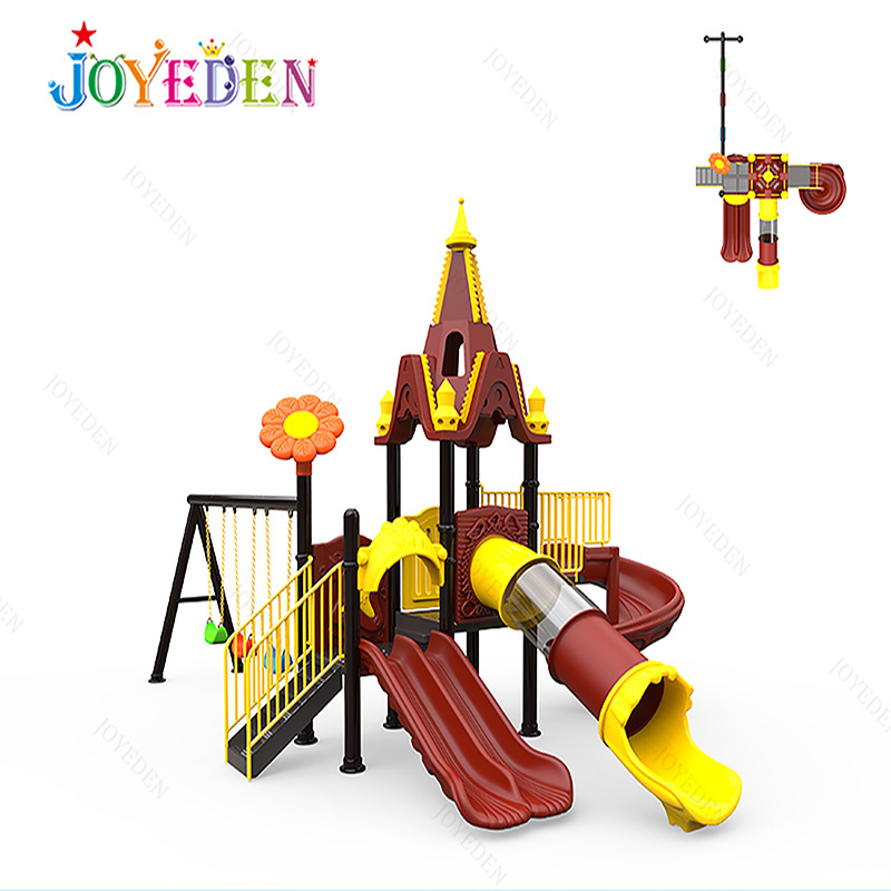 Guangzhou Joyeden Custom Popular Commercial Children Metal Outdoor Playground Toys Plastic Slides Swing Set